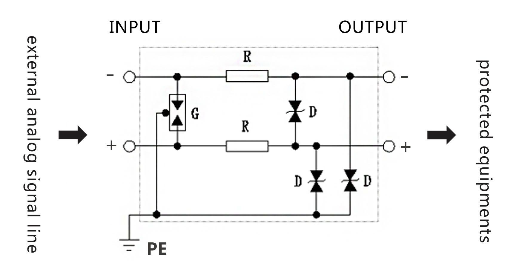 electrial diagram - analog signal surge protector NKP-TEL-6J(6J-2)